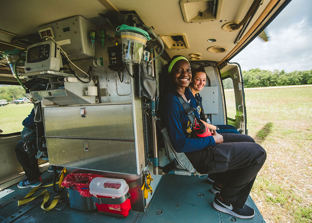 FIU students in helicopter