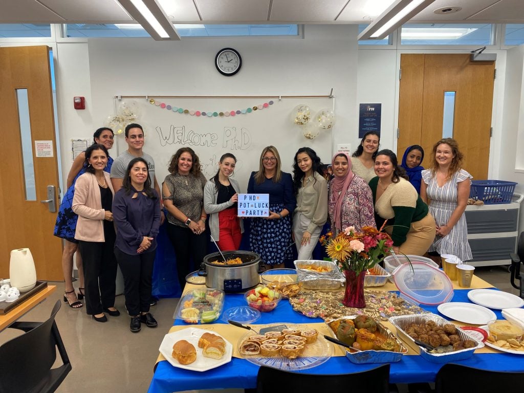 Ph.D. program potluck with faculty and students